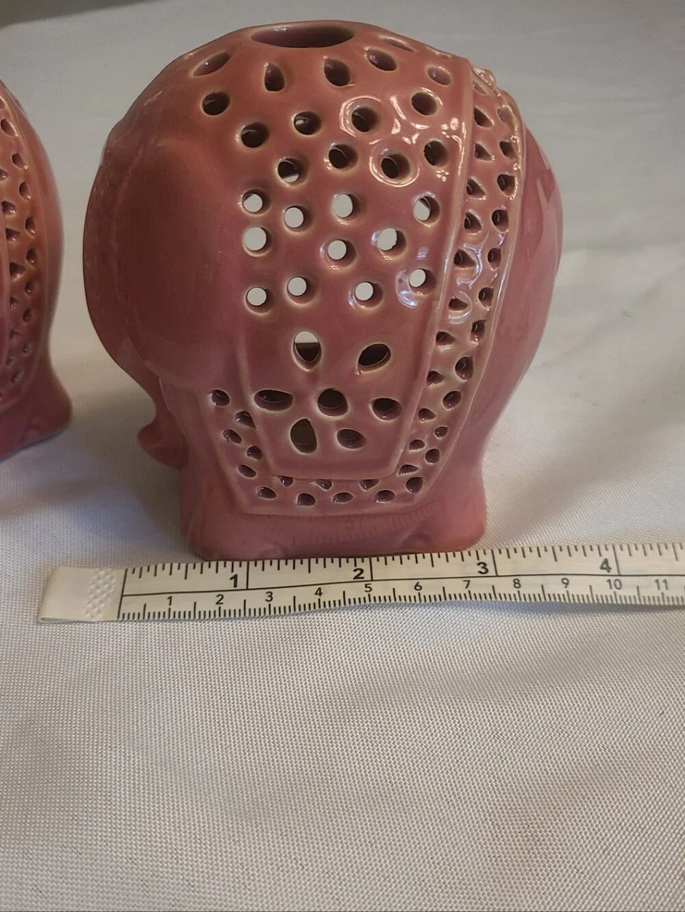 Pair Of Pink Elephant Tealight Holders